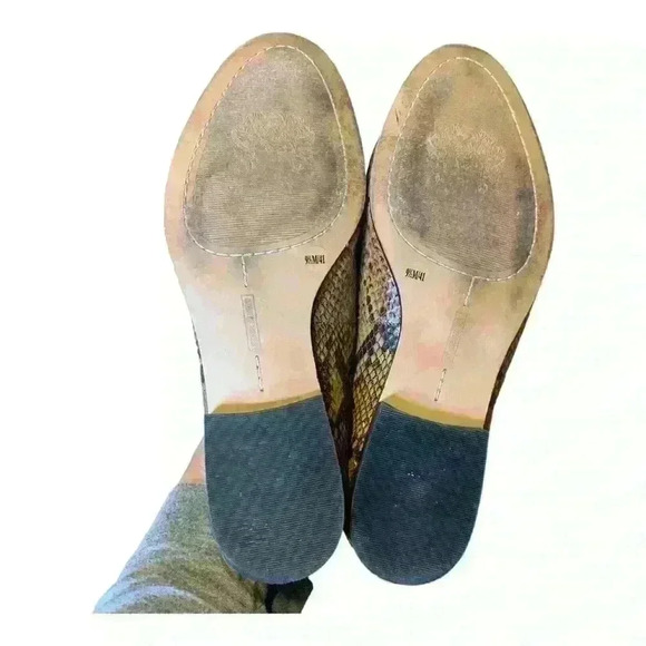 Vince Camuto Snake Reptile Leather Slip On Brown & Black Loafer - Picture 8 of 9